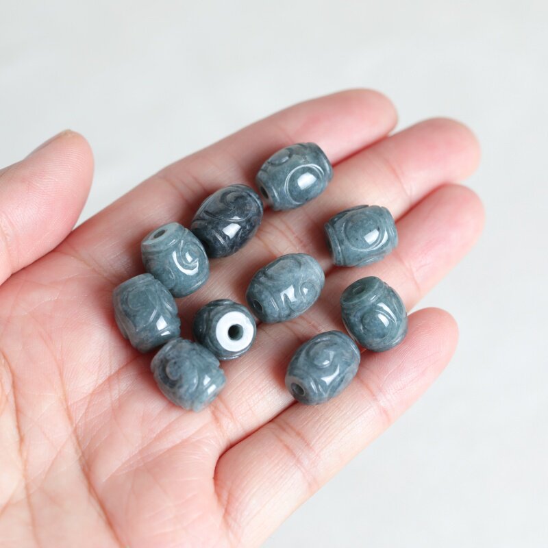 5PC Natural Blue Water Jade Ri - Earrings 评论和价格