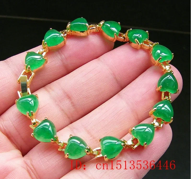 Natural Green Jade Agate LOVE  - Bracelets 评论和价格
