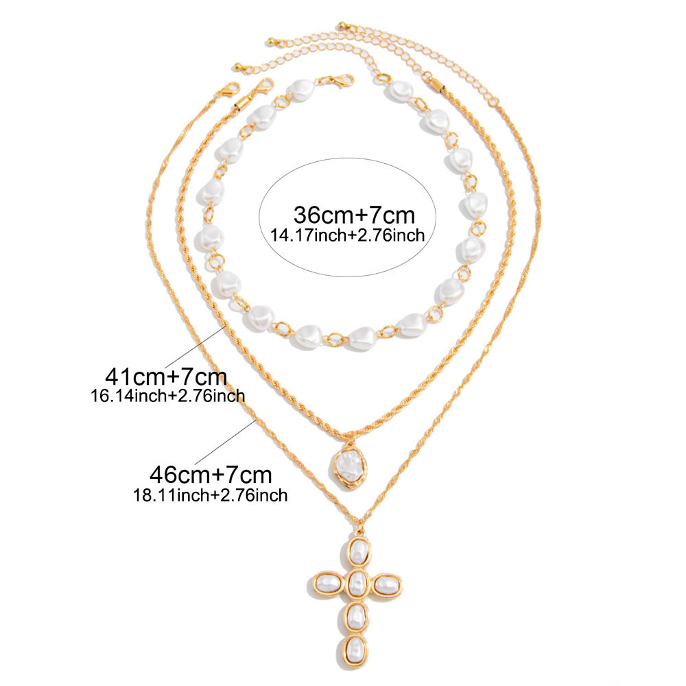 3 Layered Gold Faux Baroque Pe - Pearl Choker Necklace Vintage 评论和价格
