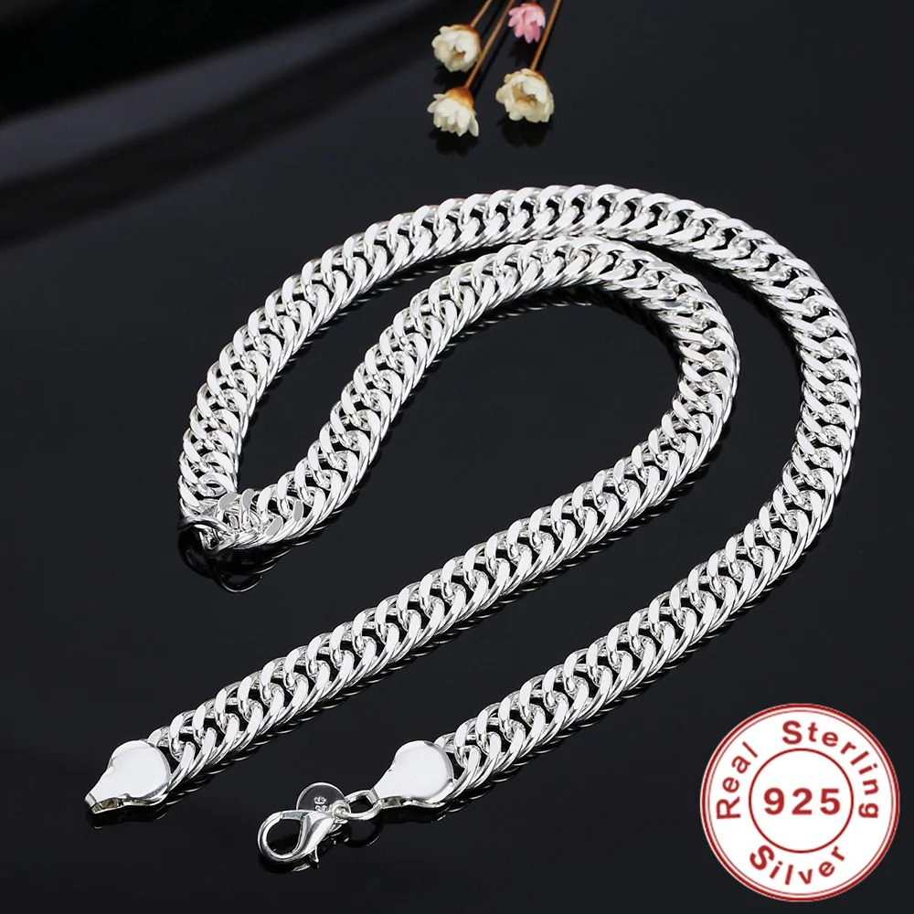 New 925 Sterling Silver 20/22/ - Cuban Link Chain 12Mm 评论和价格