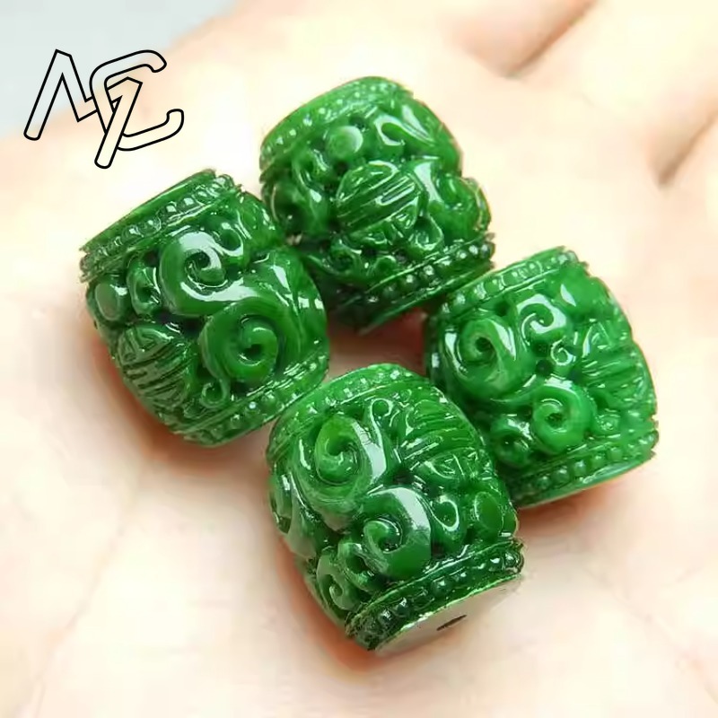 5pc Natural Green Jade Carving - Bracelets 评论和价格