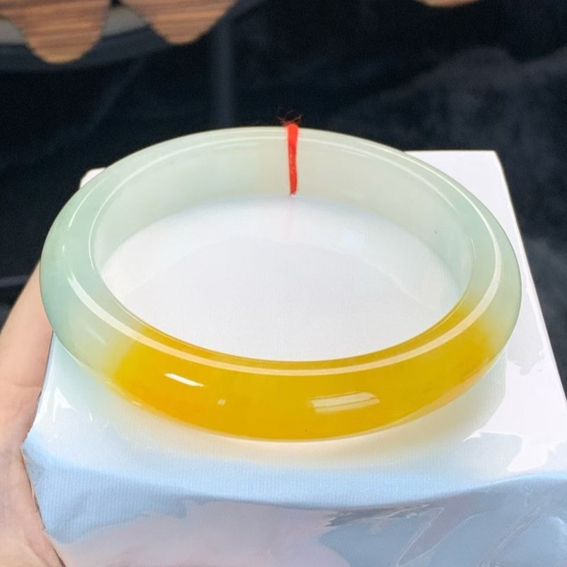 Yellow jadeite bracelet, natur - Bracelets 评论和价格