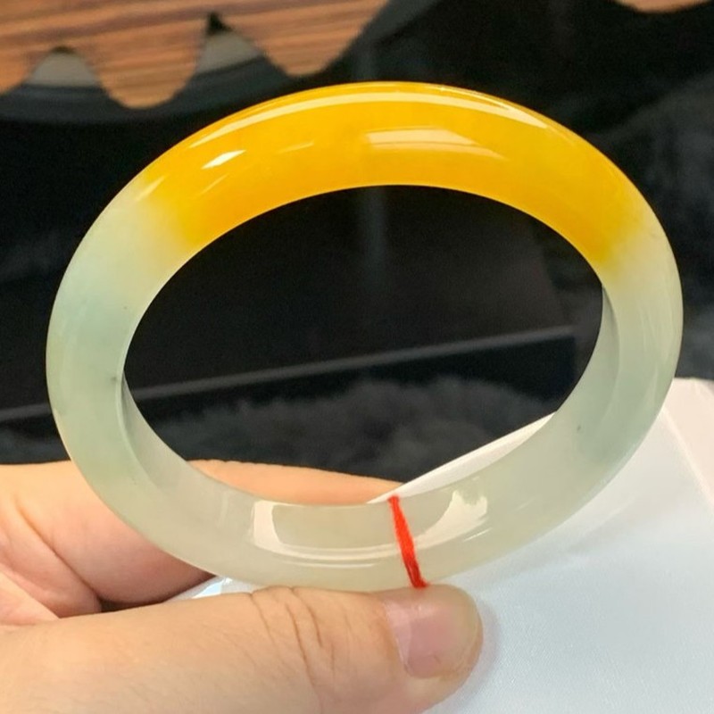 Yellow jadeite bracelet, natur - Bracelets 评论和价格