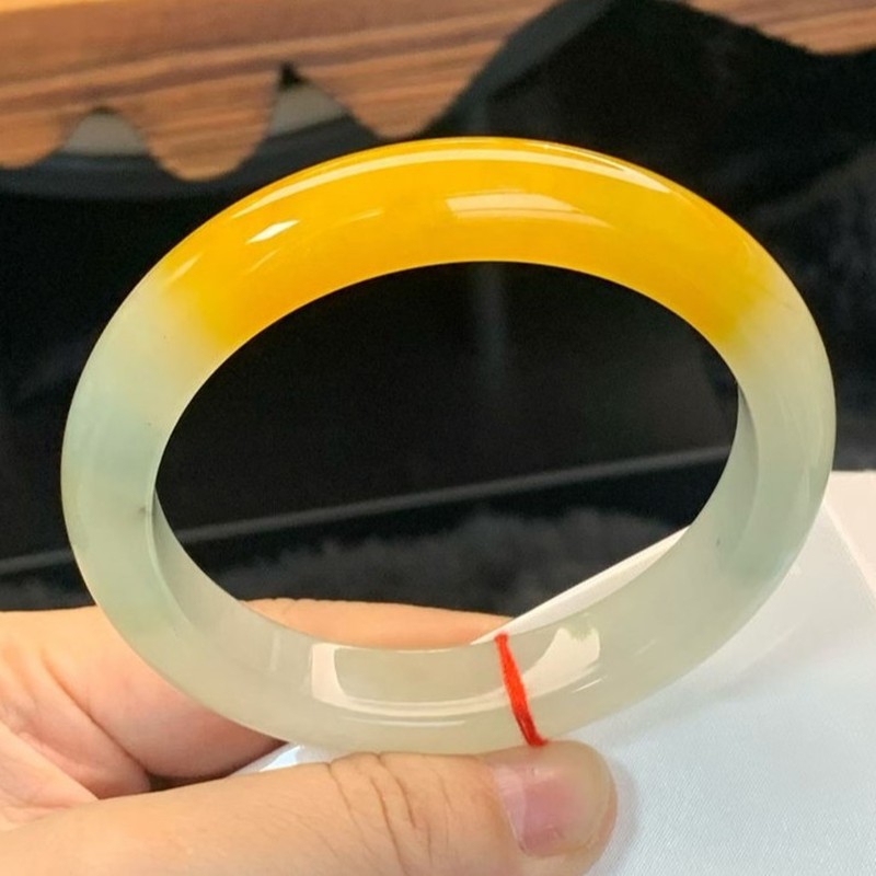 Yellow jadeite bracelet, natur - Bracelets 评论和价格