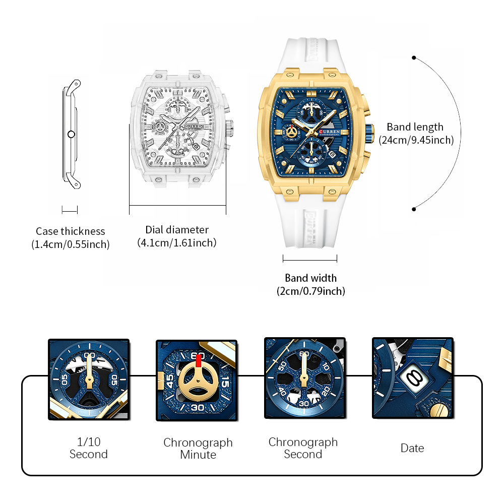 CURREN Luxury Vintage Watch fo - Watch Accessories 评论和价格