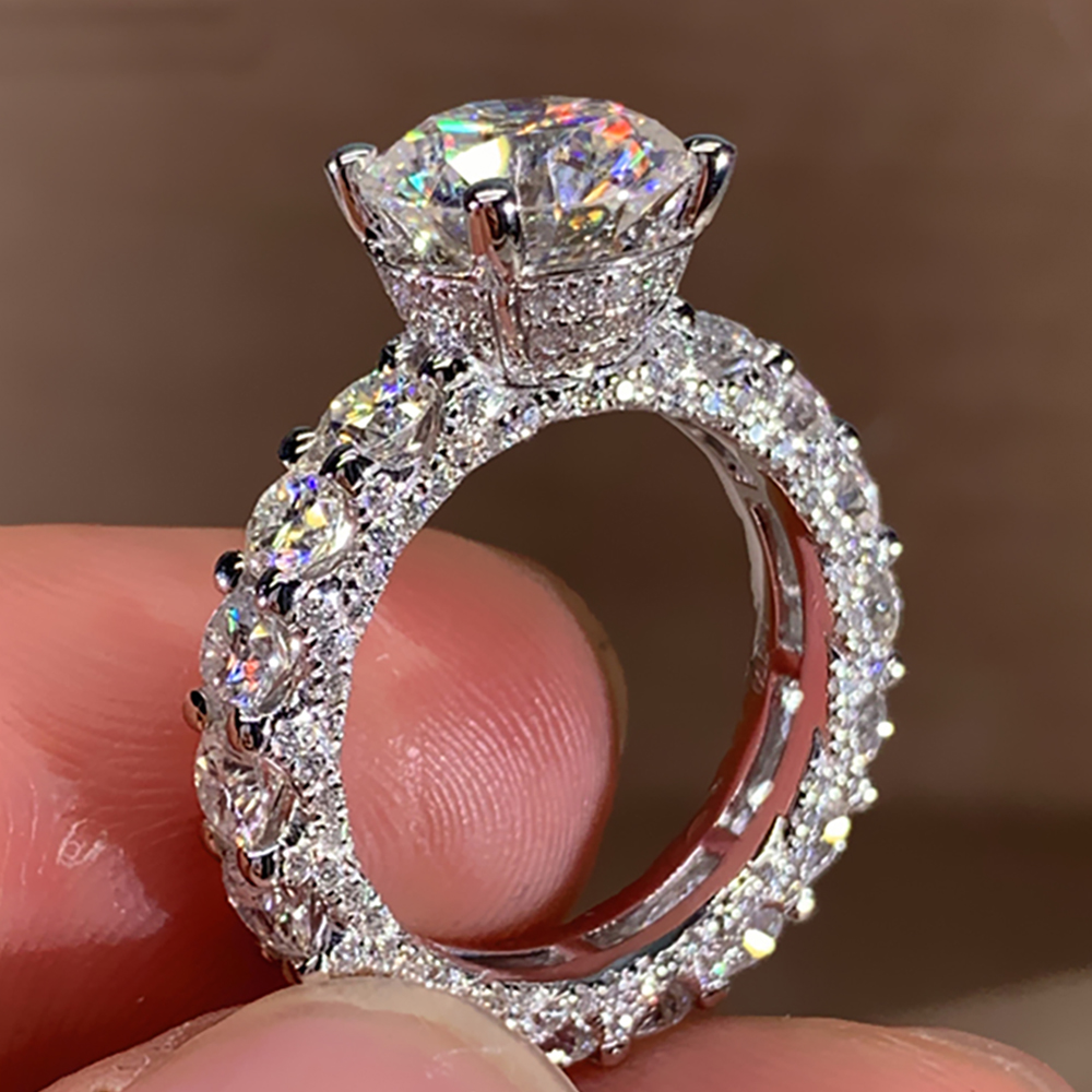 Custom Solid 18K Au750 White G - Moissanite Engagement Ring 1 Carat 评论和价格