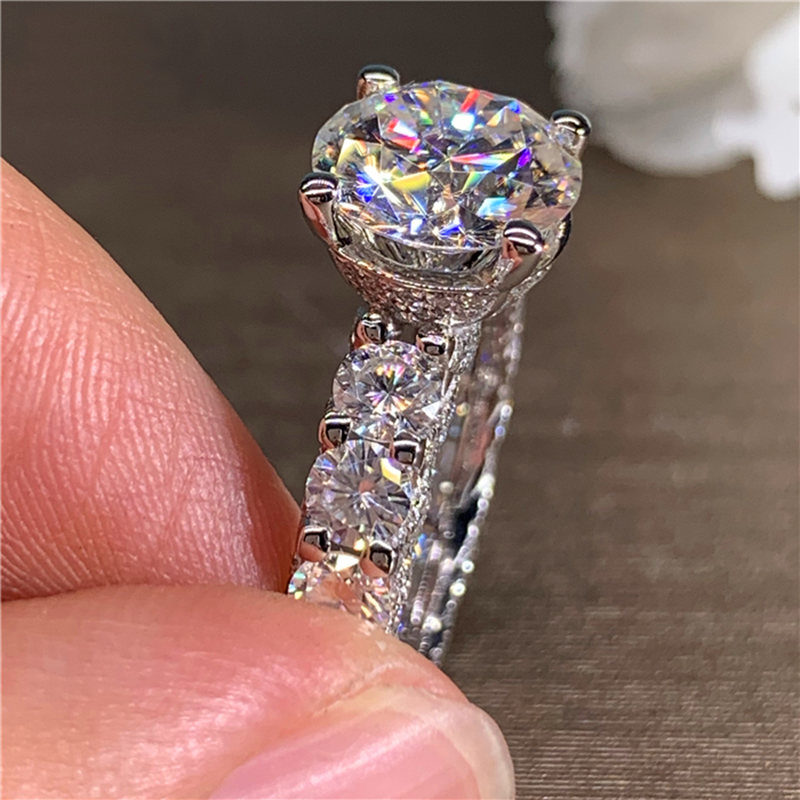 Custom Solid 18K Au750 White G - Moissanite Engagement Ring 1 Carat 评论和价格
