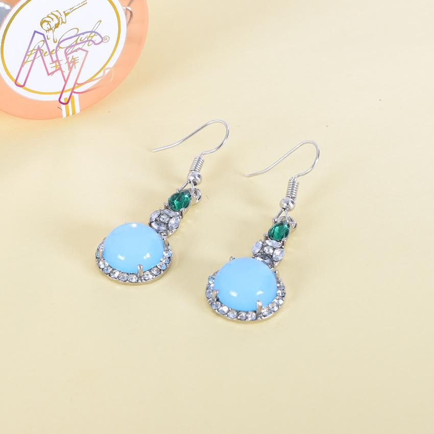 Blue Natural Jade Earrings Vin - Earrings 评论和价格