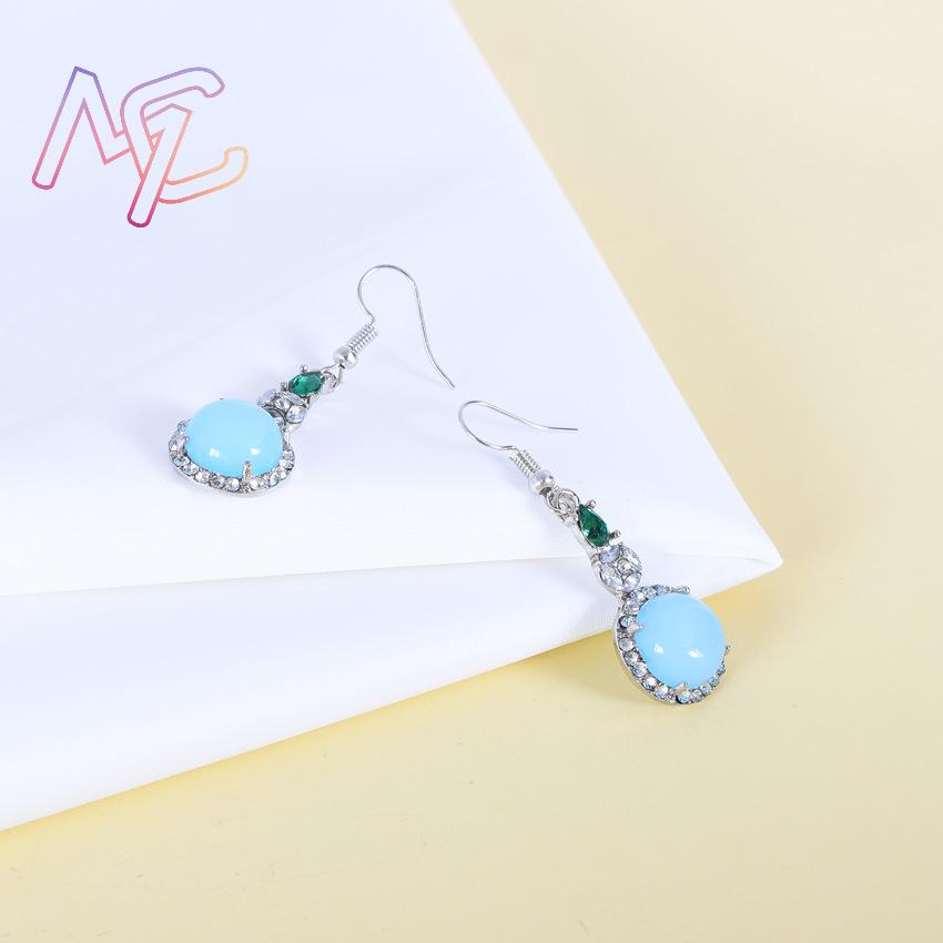Blue Natural Jade Earrings Vin - Earrings 评论和价格