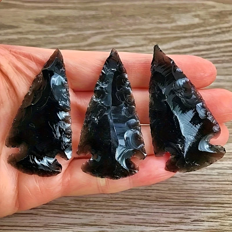 1 Obsidian Arrow Pendant -Hand - Crystal Pendant Necklace Natural Stone 评论和价格