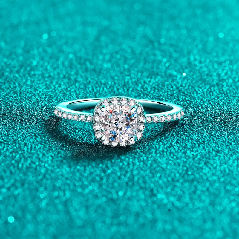 S925 Sterling Silver Moissanit - Moissanite Engagement Ring 1 Carat 评论和价格