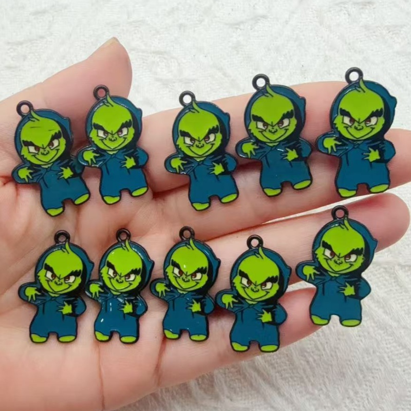 10pcs alloy drip oil cartoon C - Earrings 评论和价格